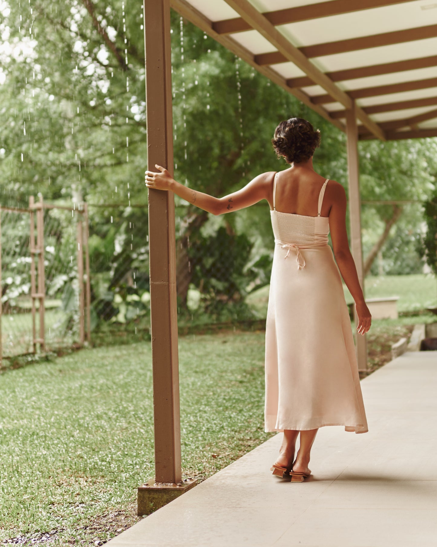 Gaia Linen Dress Blush
