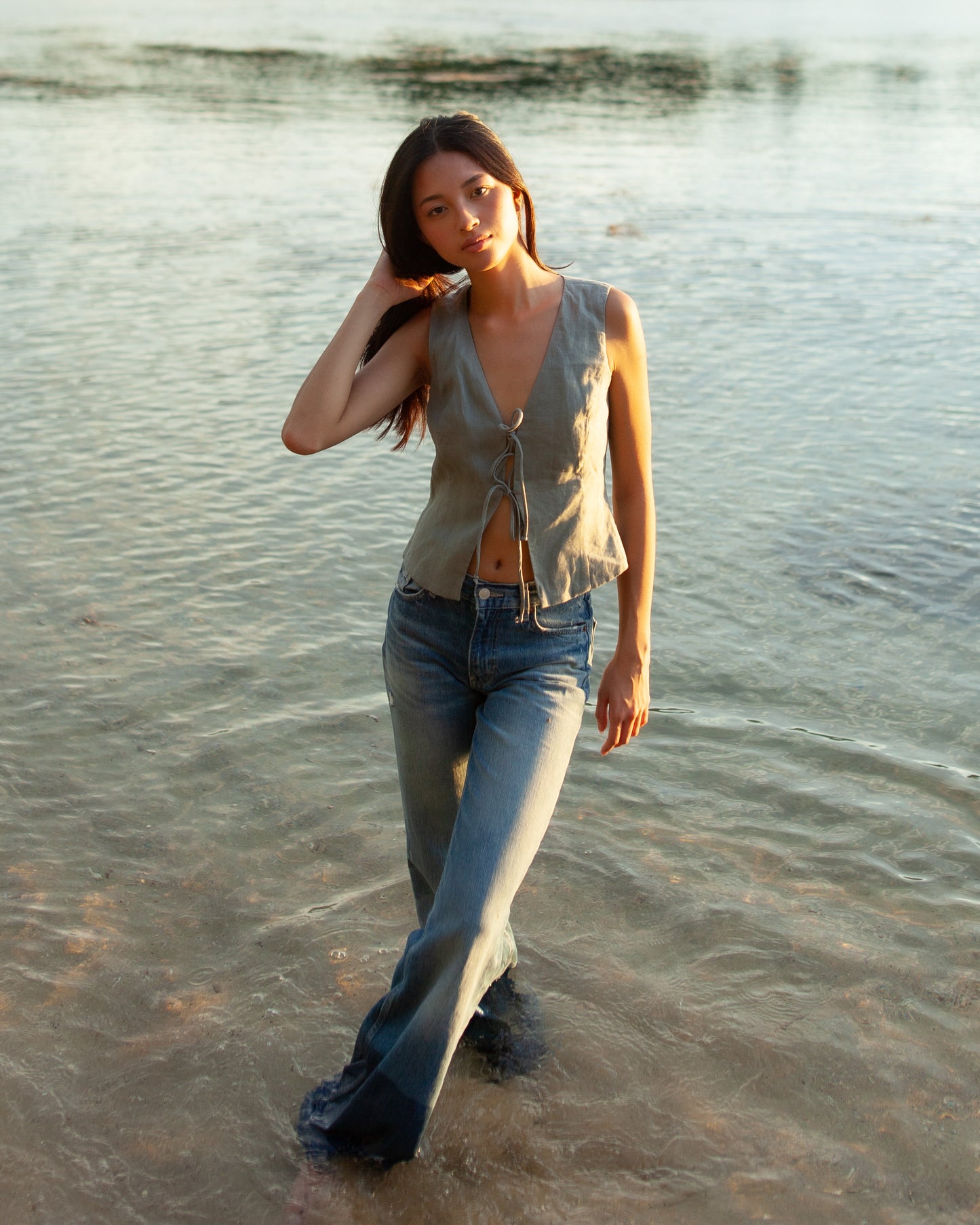 Sade Linen Vest