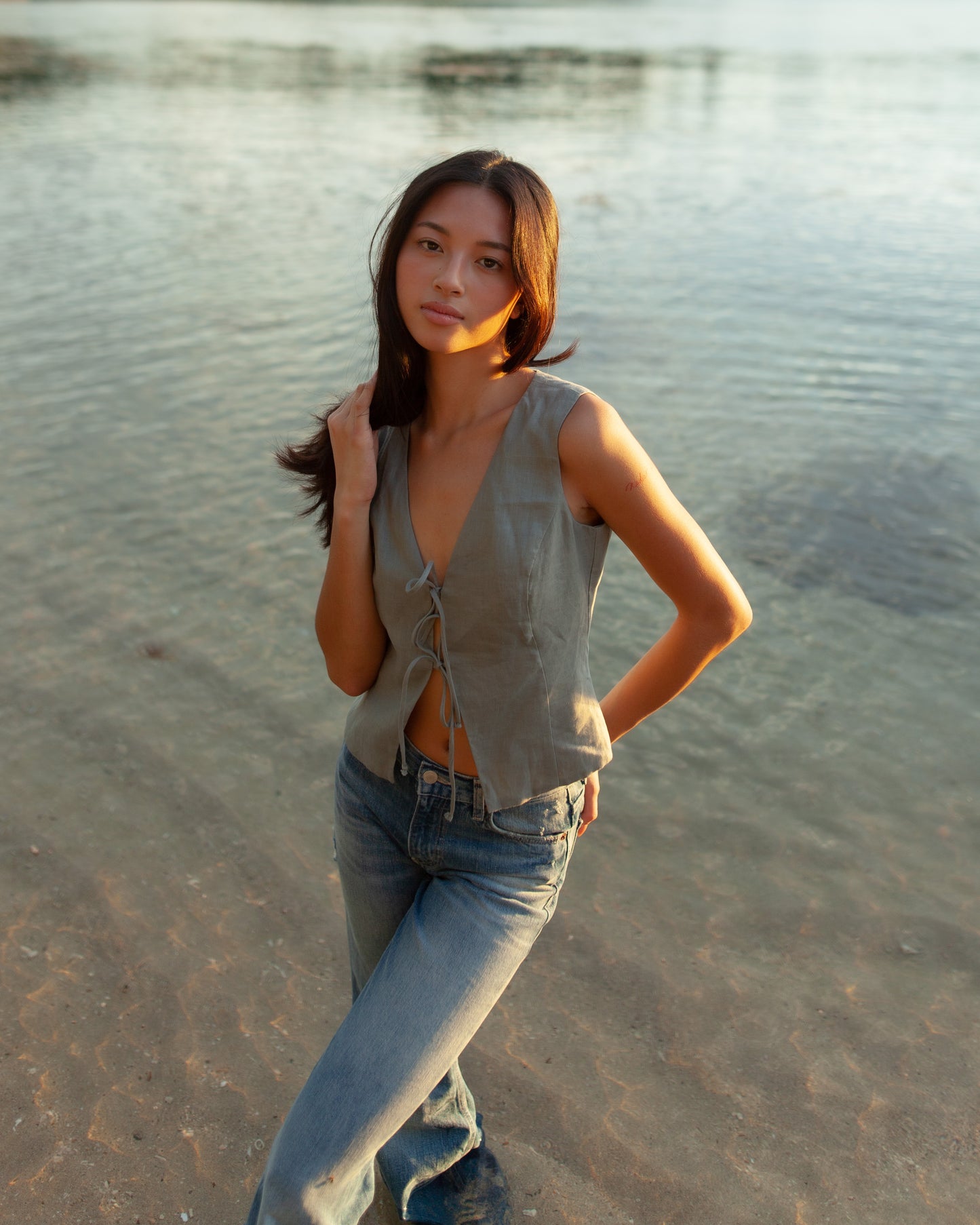 Sade Linen Vest