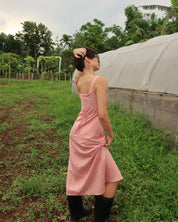 Daniella Linen Dress Peony