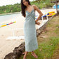 Leona Linen Dress Powder Blue