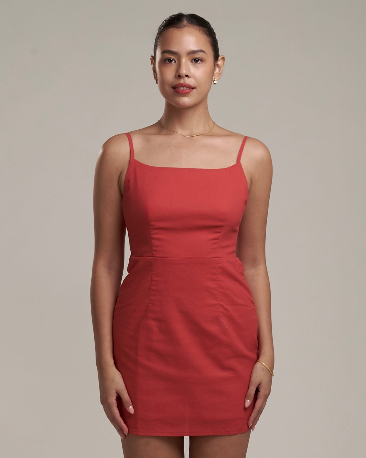 Tabitha Linen Dress Red