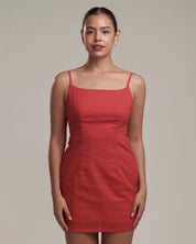Tabitha Linen Dress Red