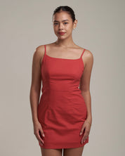 Tabitha Linen Dress Red