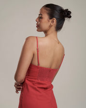 Tabitha Linen Dress Red