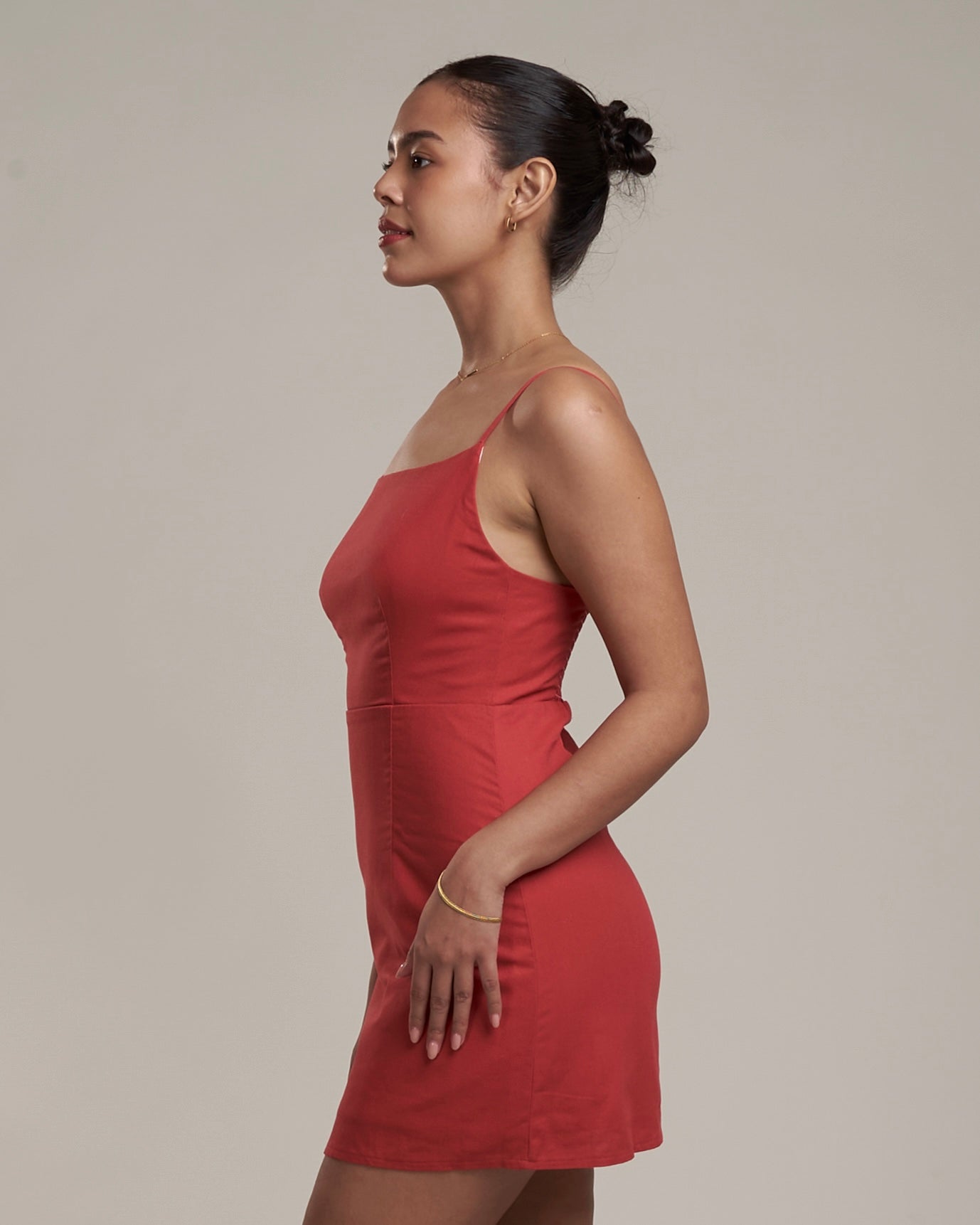 Tabitha Linen Dress Red