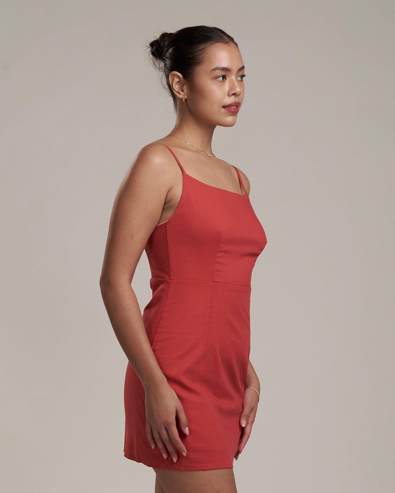 Tabitha Linen Dress Red