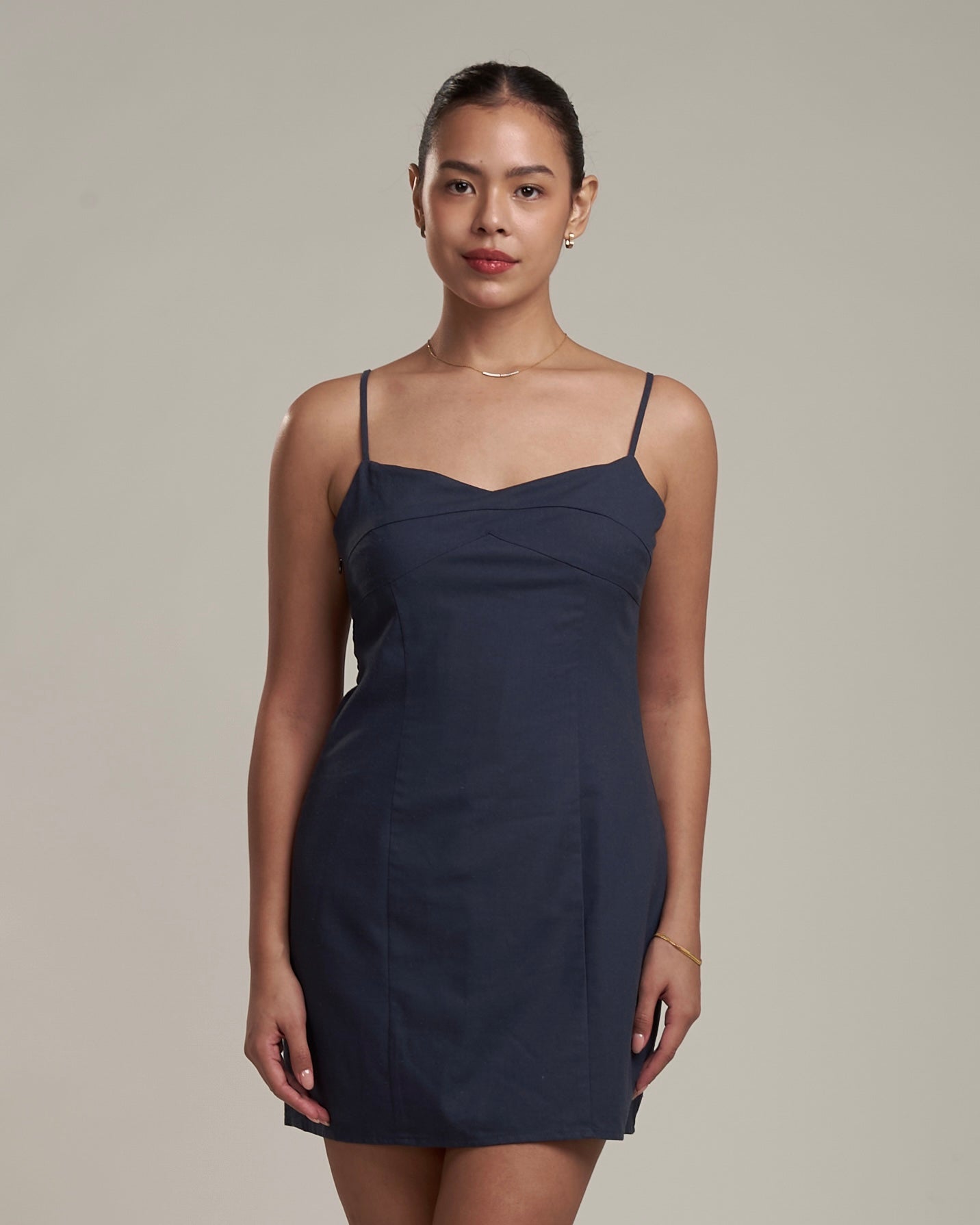 Alaria Linen Dress Denim Blue