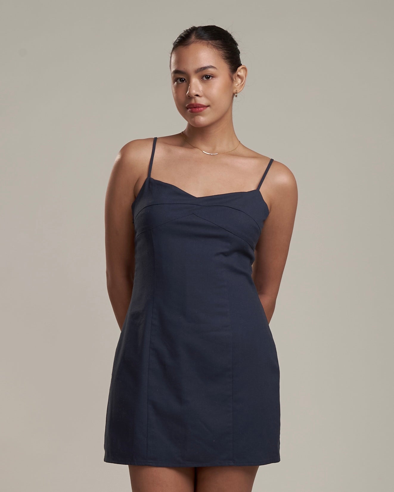 Alaria Linen Dress Denim Blue