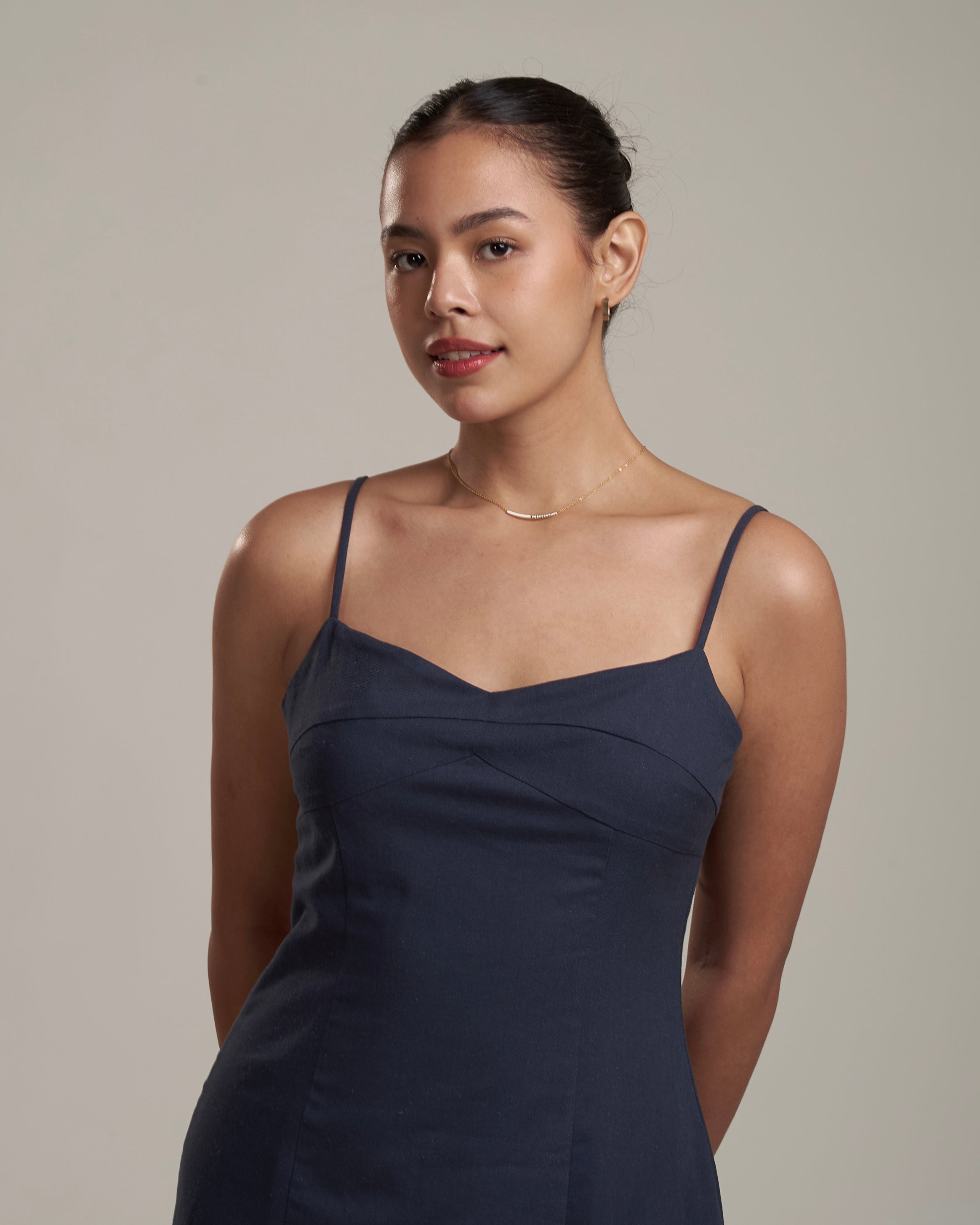 Alaria Linen Dress Denim Blue