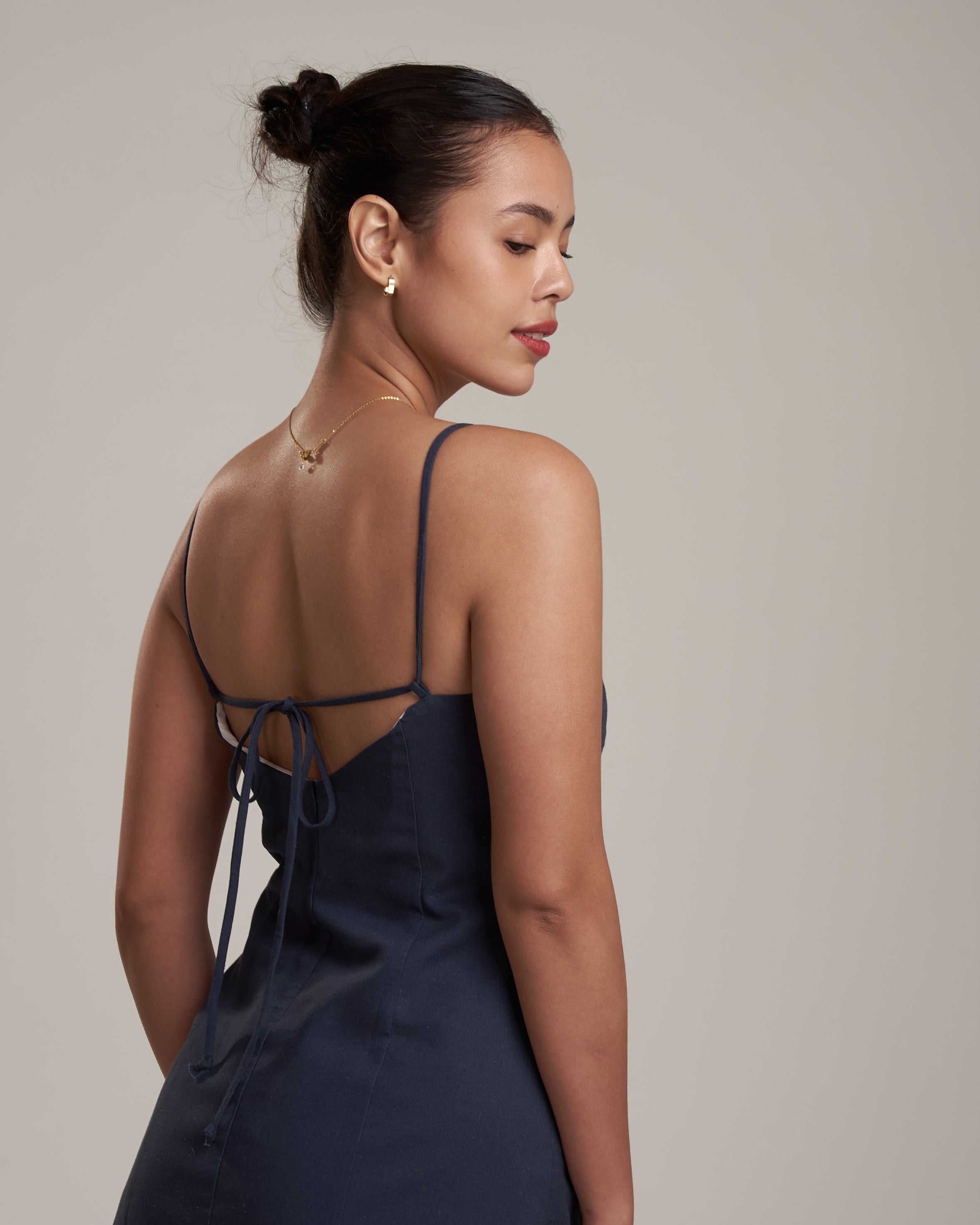 Alaria Linen Dress Denim Blue