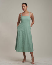 Solana Linen Dress Sea Foam