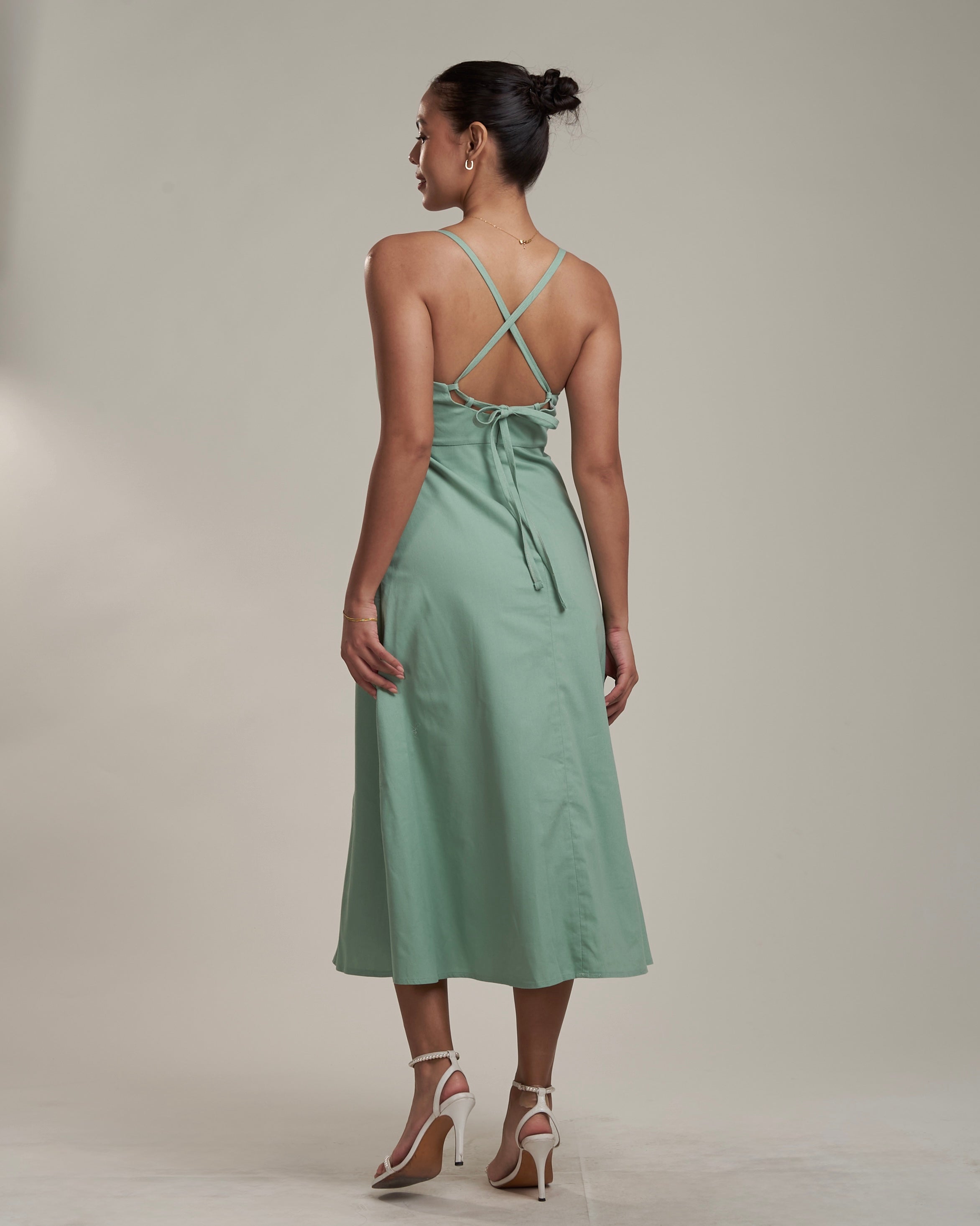 Solana Linen Dress Sea Foam