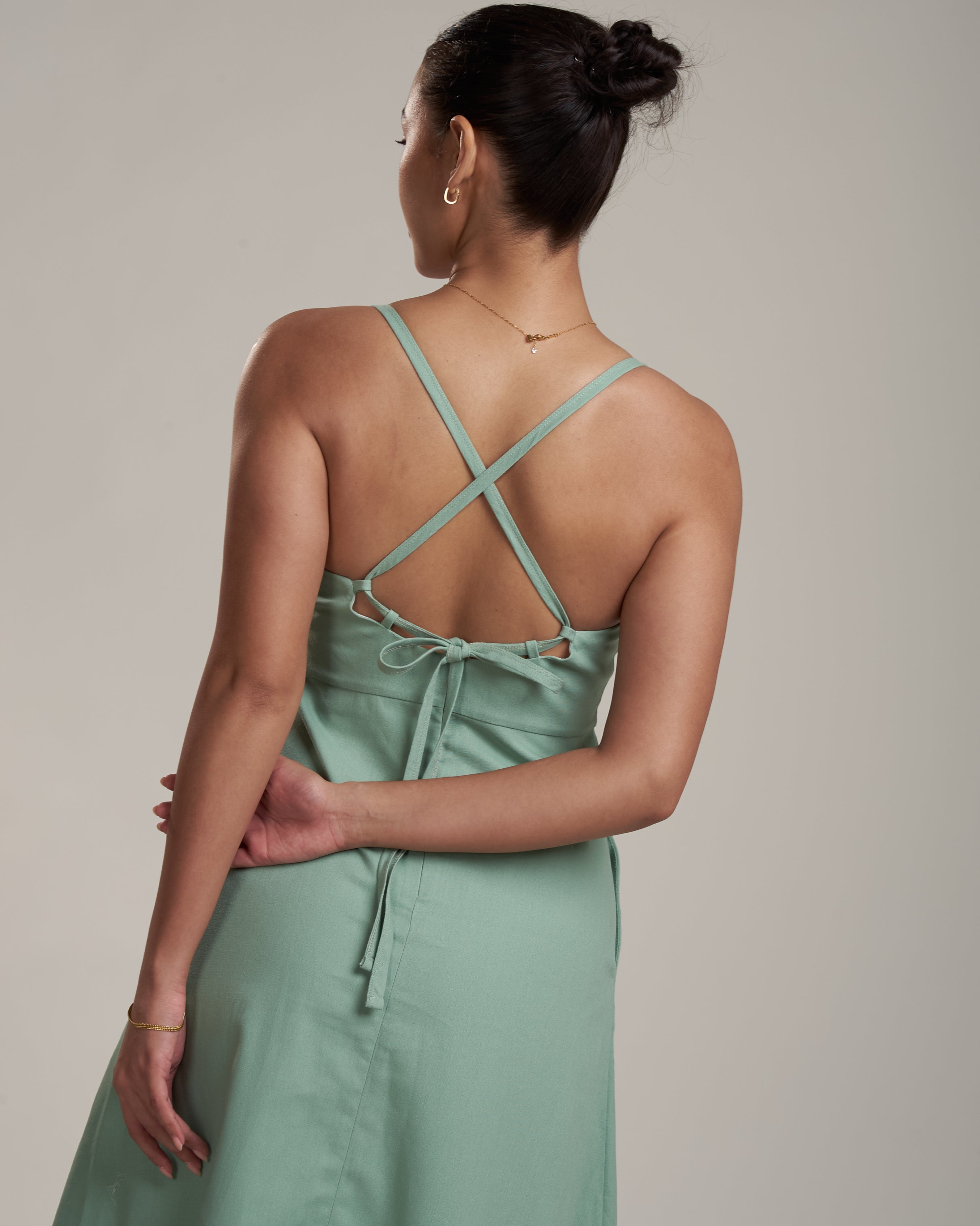 Solana Linen Dress Sea Foam