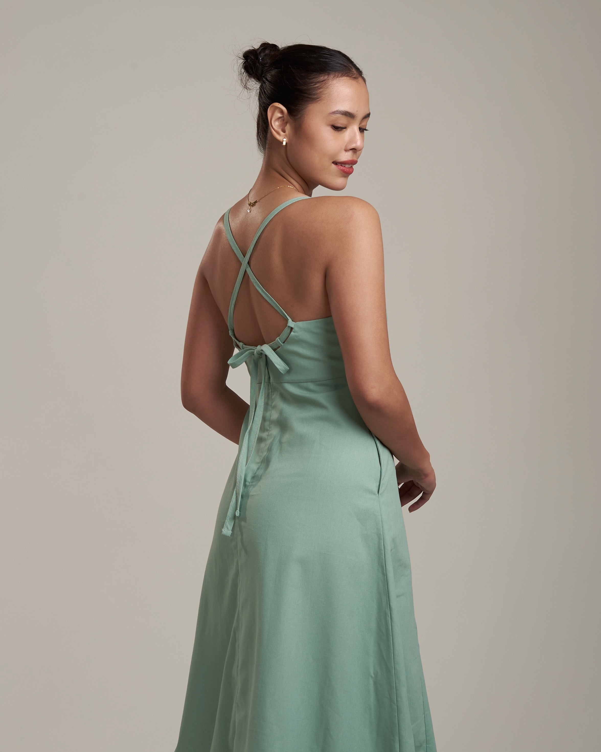 Solana Linen Dress Sea Foam