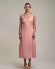 Daniella Linen Dress Peony