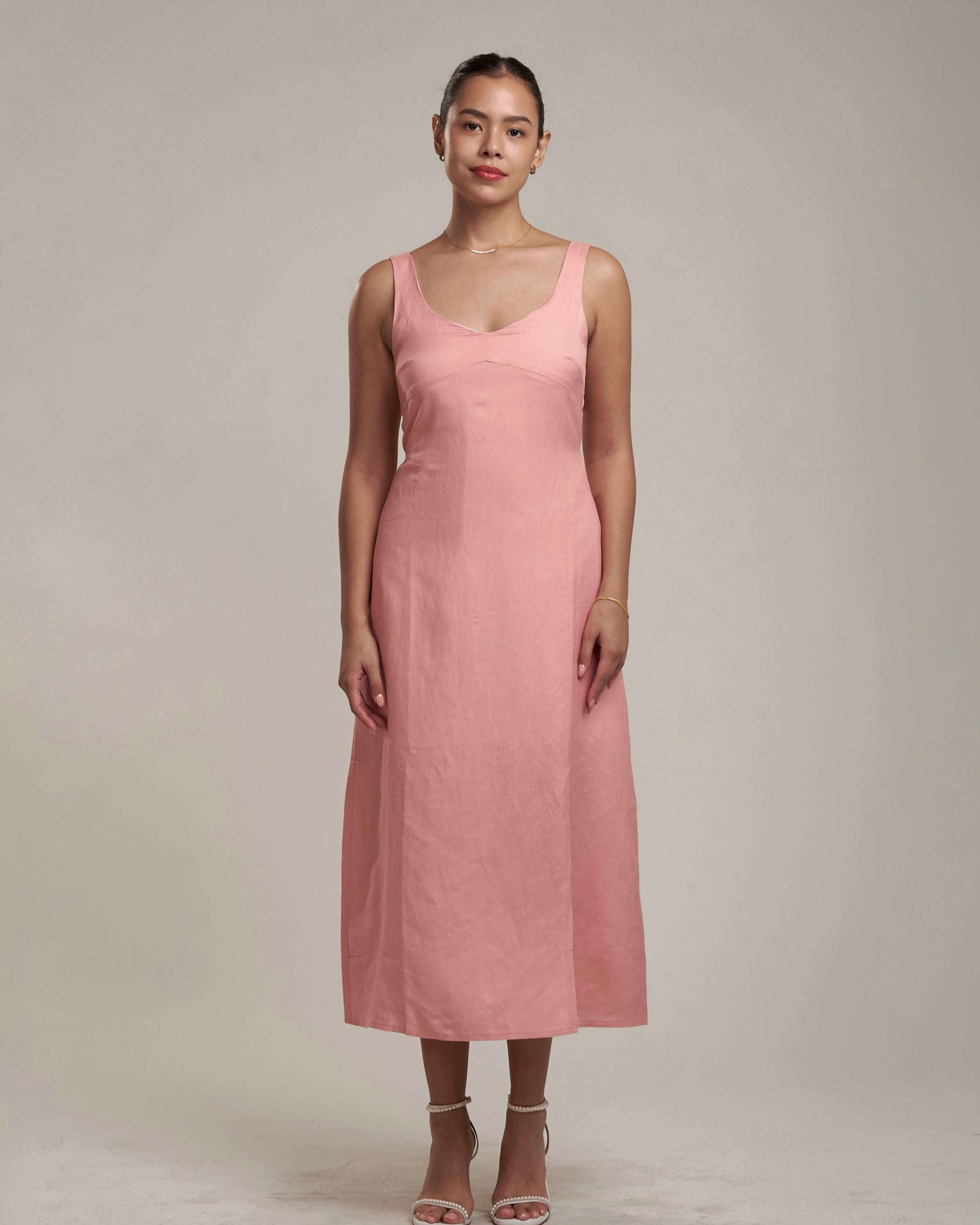Daniella Linen Dress Peony