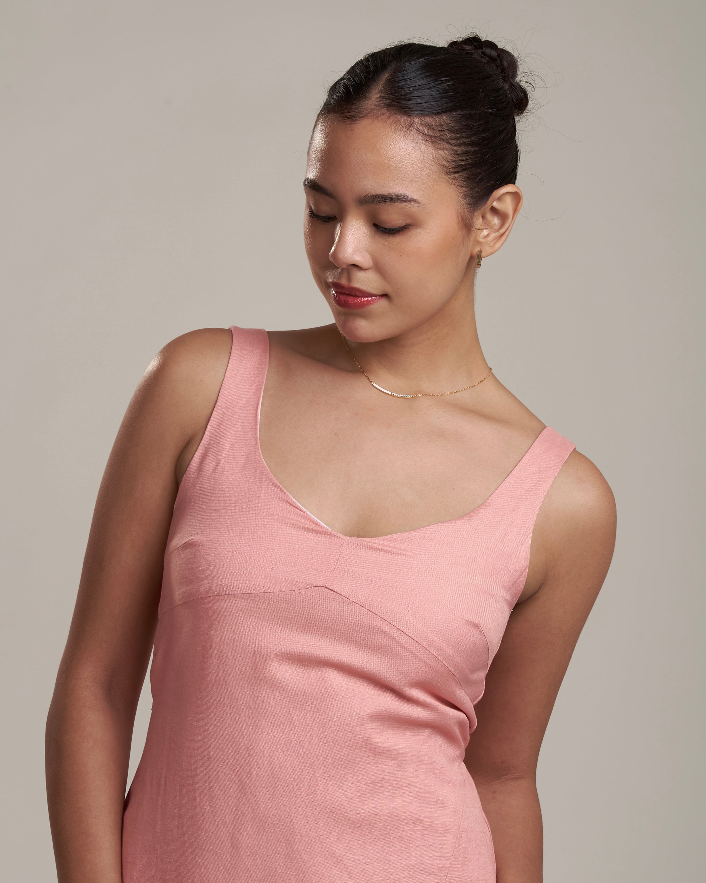 Daniella Linen Dress Peony