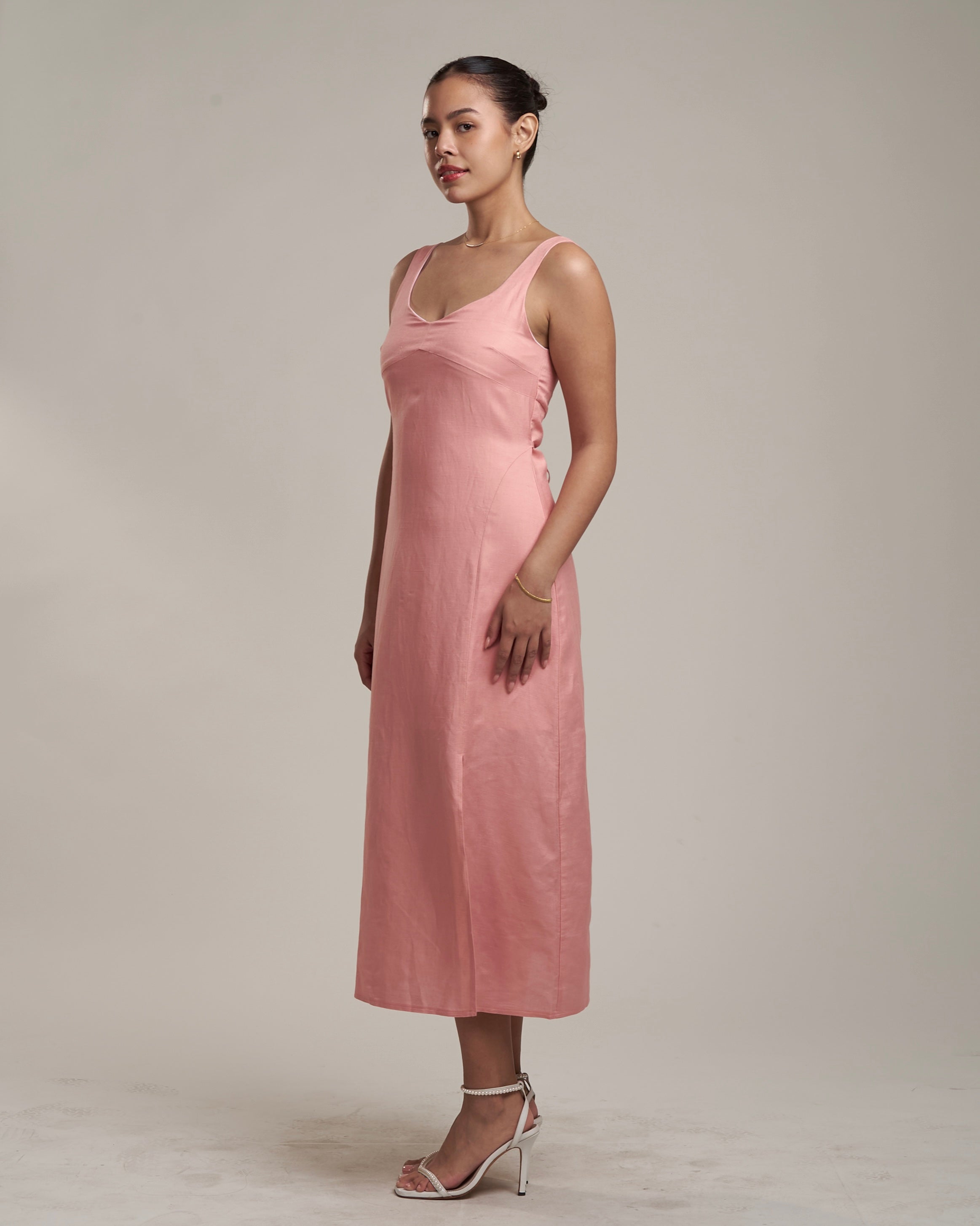 Daniella Linen Dress Peony