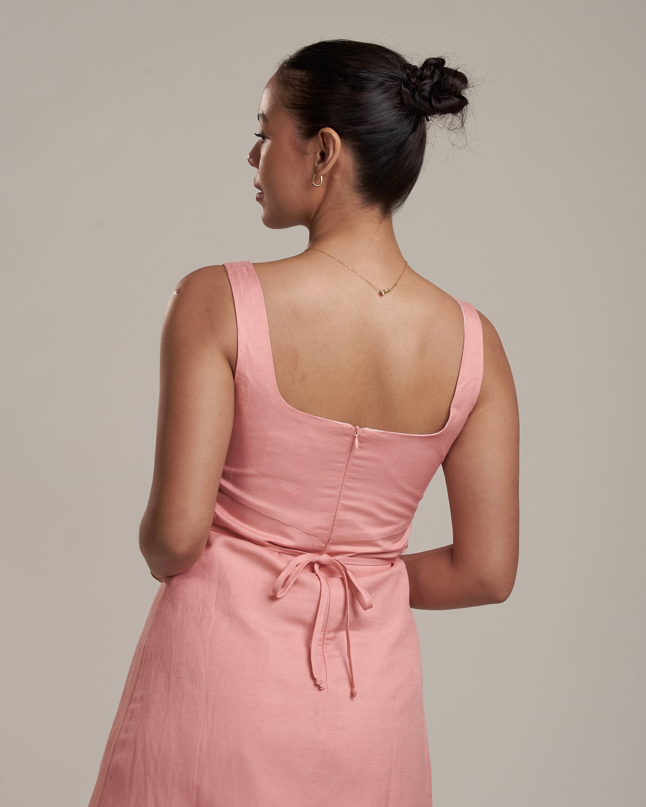 Daniella Linen Dress Peony