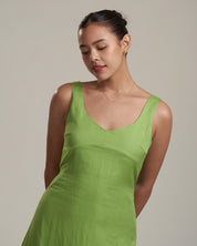 Daniella Linen Dress Fern