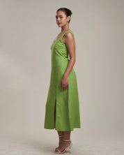 Daniella Linen Dress Fern