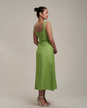 Daniella Linen Dress Fern