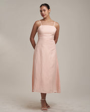 Gaia Linen Dress Blush
