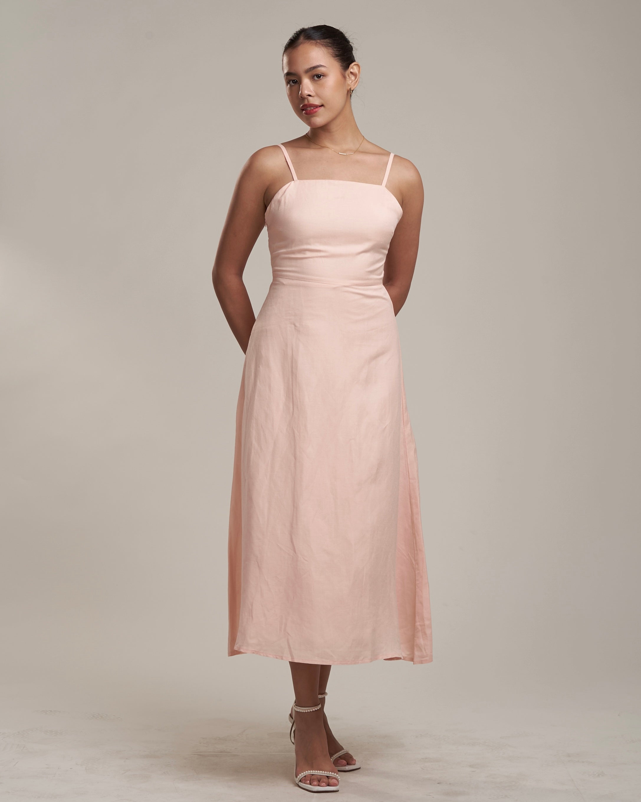 Gaia Linen Dress Blush