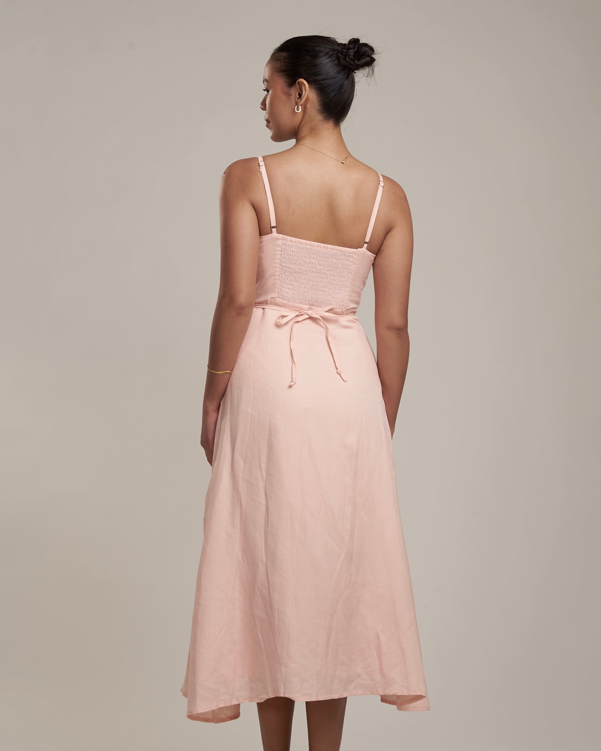 Gaia Linen Dress Blush