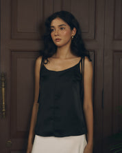 Brynn Silk Black Top