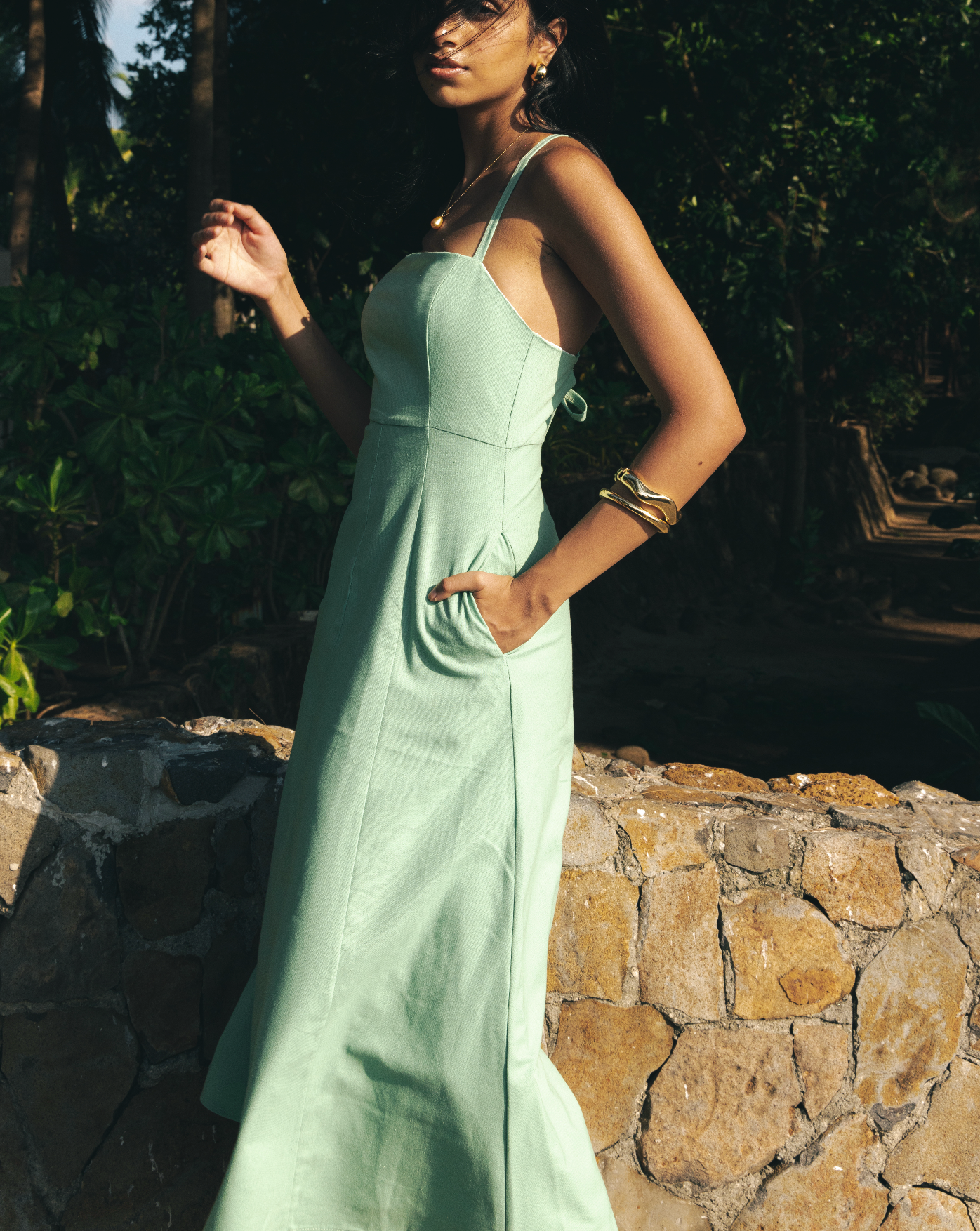 Solana Linen Dress Sea Foam (clearance)
