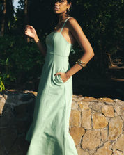 Solana Linen Dress Sea Foam (clearance)