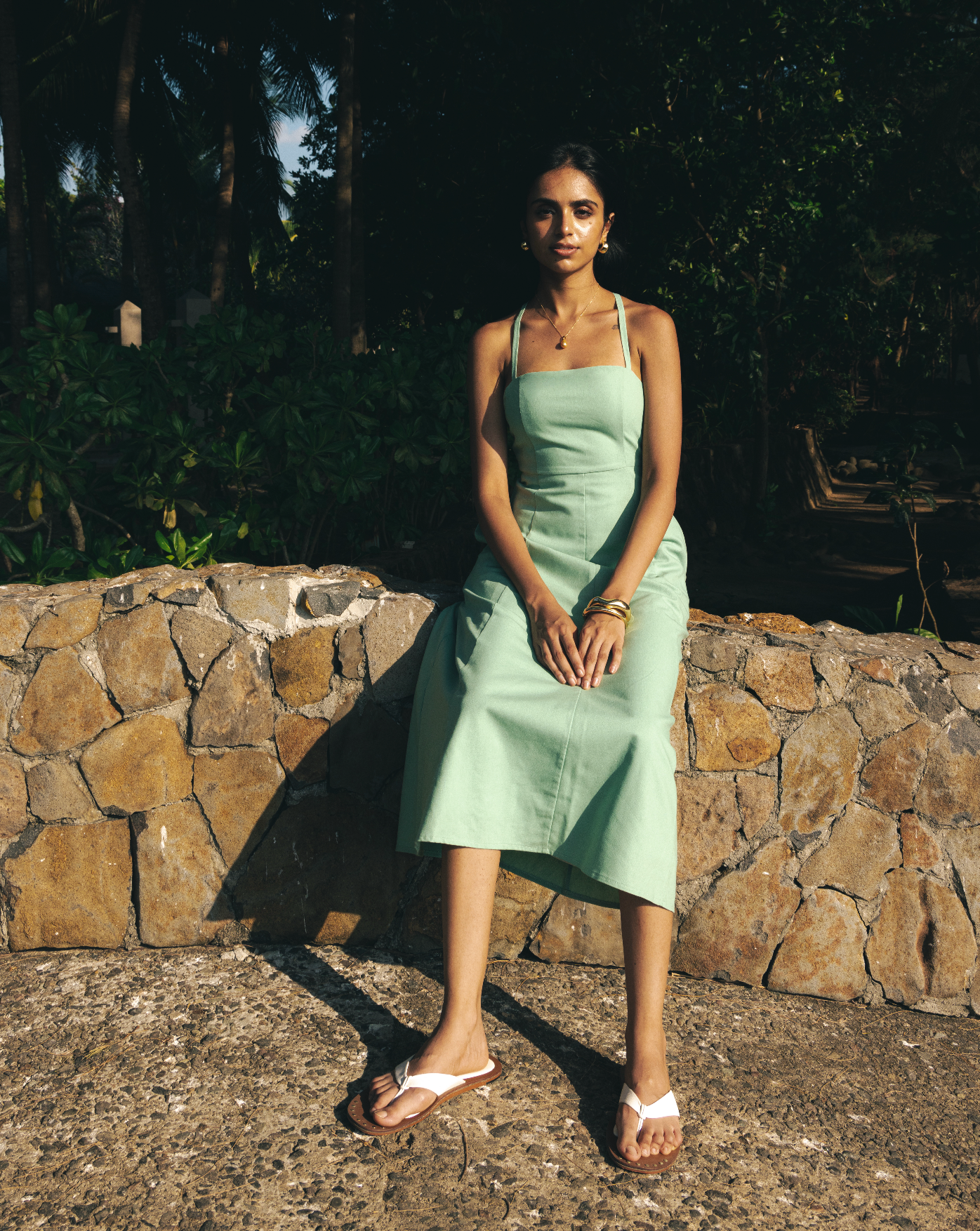 Solana Linen Dress Sea Foam (clearance)